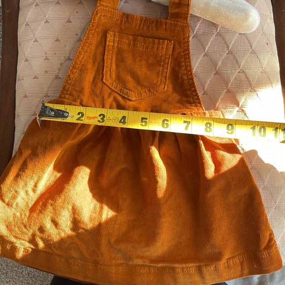 Cute pumpkin orange corduroy pinafores dress - Picture 3 of 4